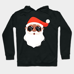 African American Santa Claus, Brown santa face pjs Hoodie